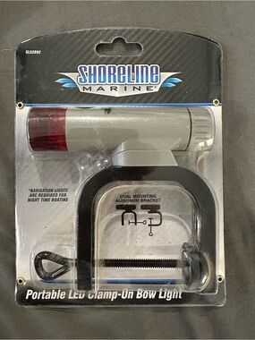 Shoreline Marine Gray Body with Red Lens Clamp-On Bow Light